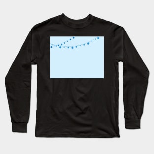 Light Blue Background and Star of David Bunting Long Sleeve T-Shirt